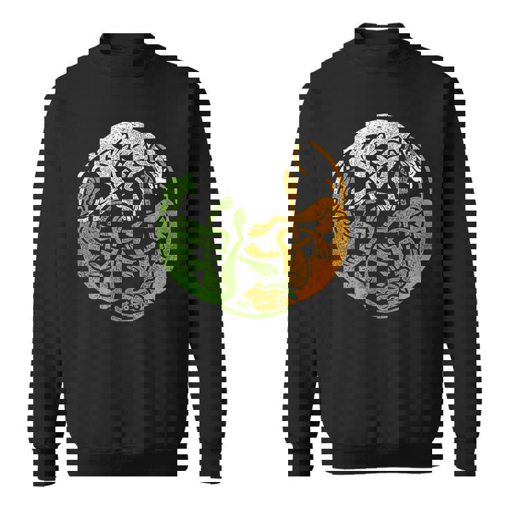 アイルランドデザイン ケルト犬＆旗トリコロールアイルランド スウェットシャツ