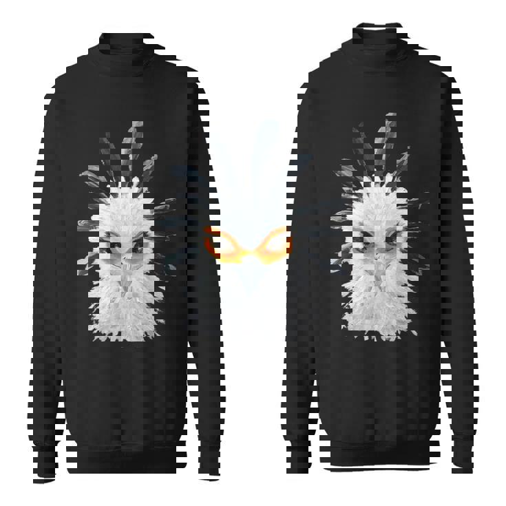 アクリル画アート ヘビクイワシ デザイン 長袖tシャツ スウェットシャツ