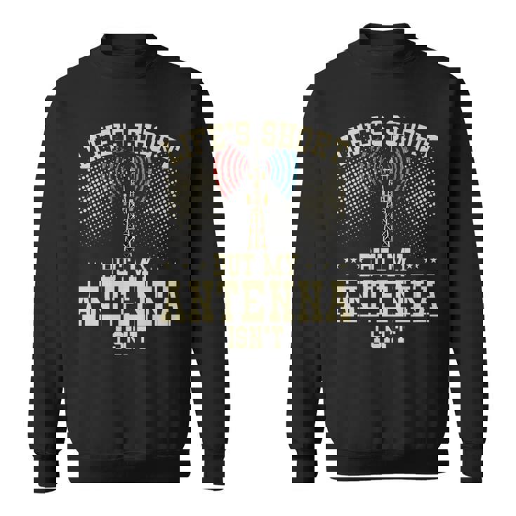 アマチュア無線デザイン 男性用 アマチュア無線機 アンテナ 長袖tシャツ スウェットシャツ