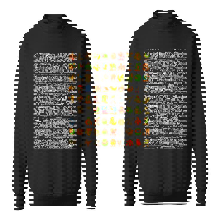 イタリア語-ブレインローz世代面白いミーム90ブレインロットキャラクター 長袖tシャツ スウェットシャツ