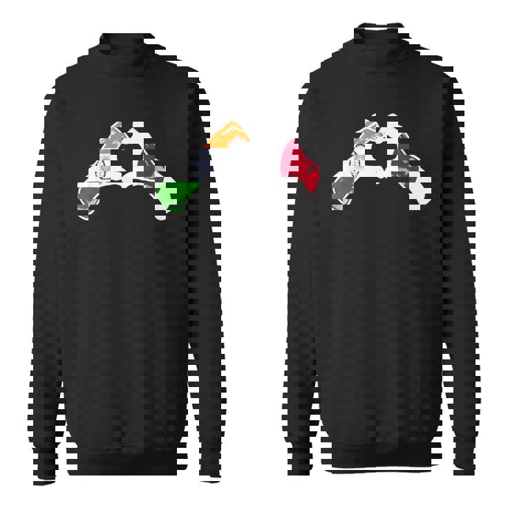 インド日本国旗 インド日本ハート スウェットシャツ