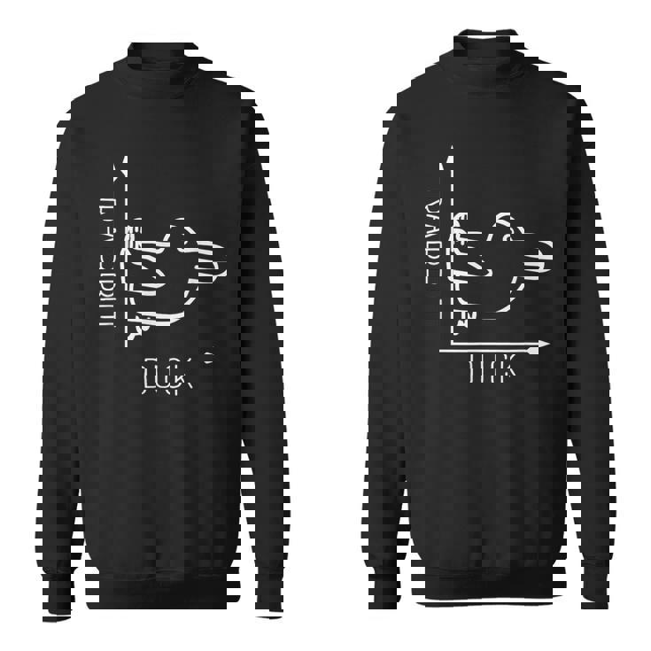 ウィトゲンシュタインのウサギのアヒル 前から後ろへの光のイリュージョン スウェットシャツ