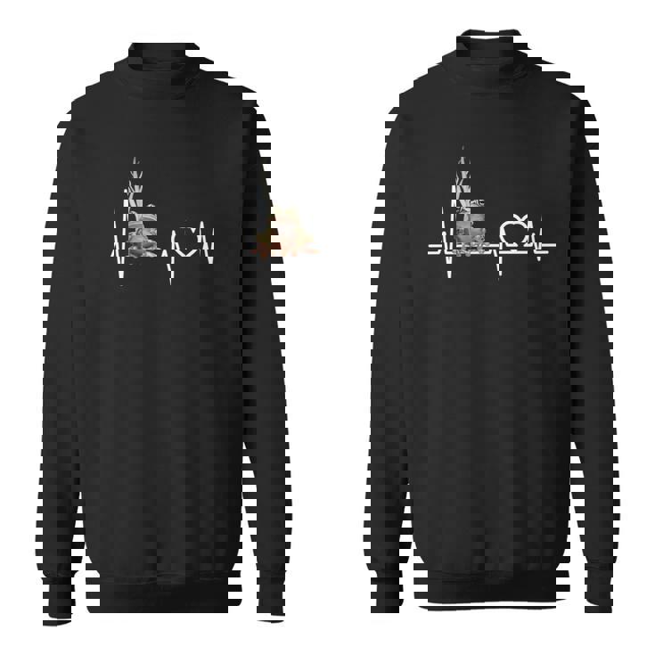 カエルのハートビート 長袖tシャツ スウェットシャツ