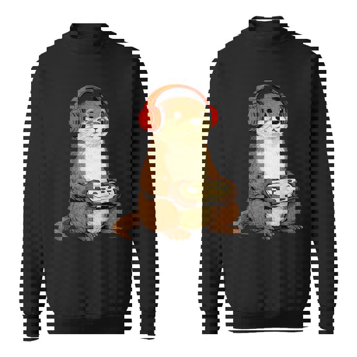 カワイイ カワウソ ゲーム アニメ レトロ 日本の芸術作品 ゲーマー 面白い スウェットシャツ