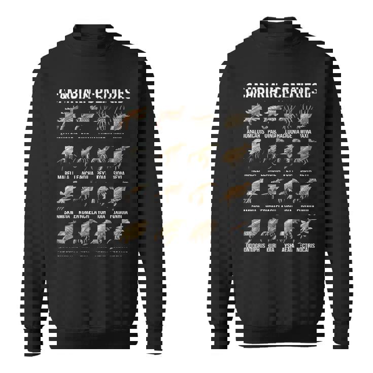 カンブリア紀の生き物チャート先史時代の生活古生物学 スウェットシャツ