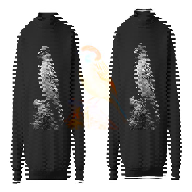 ギフト現実的なスズメ自然木鳥 スウェットシャツ