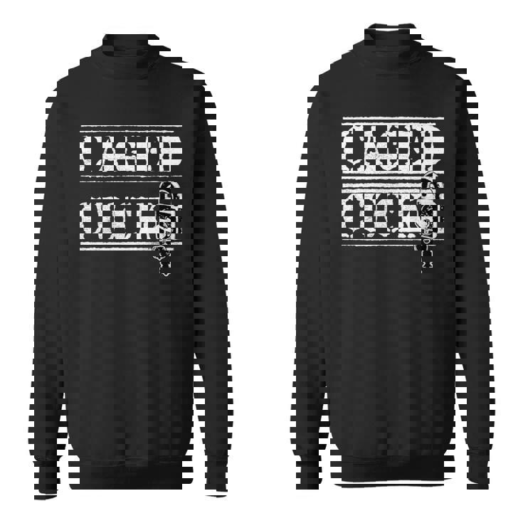 ケージドされた従順なコック、フェムドム カッコド 男性 貞操プレイ 長袖tシャツ スウェットシャツ