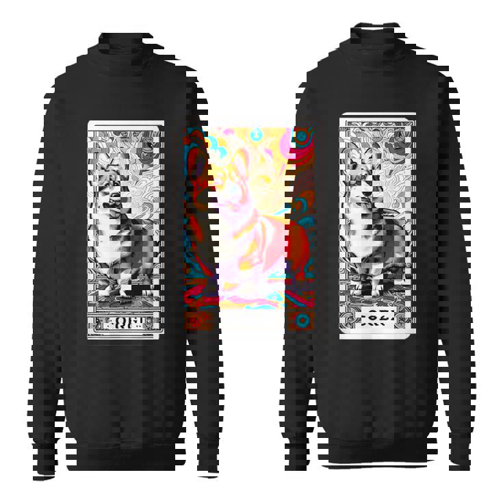 コーギー 面白いtシャツ 犬 タロット カード かわいい メンズ 子供 おもしろ 服 グッズ ネタ わんこ スウェットシャツ