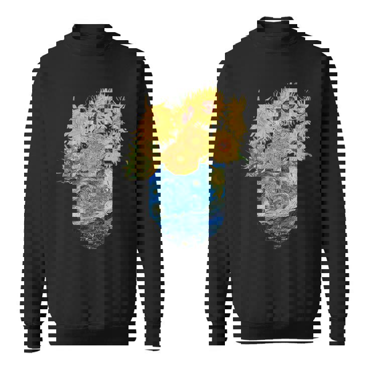 ゴッホ ひまわり&星月夜ポケット 美的アート スウェットシャツ