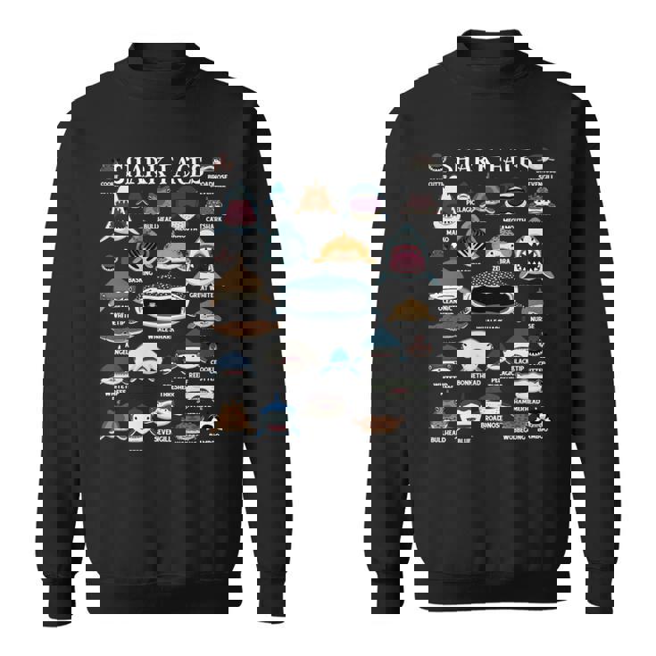 サメの種類 面白いサメの顔 サメの恋人 キッズ 先生 長袖tシャツ スウェットシャツ