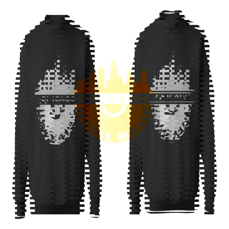 シカゴハウスミュージックシティスケープビニールレコードレイブテクノ Edm スウェットシャツ