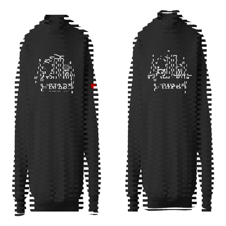 シンガポールのスカイラインハートビートアジアシンガプーラ I Loveingapore スウェットシャツ