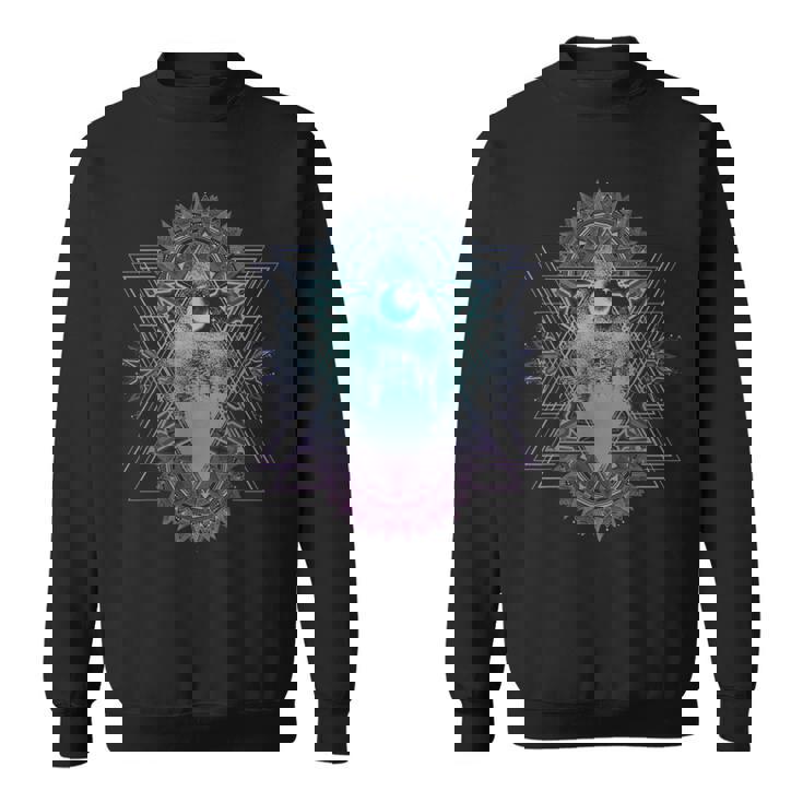 スピリチュアルと密教のマジカルサイケデリックマンダラ スウェットシャツ