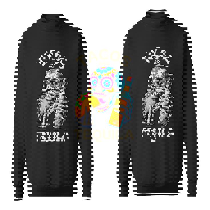 タコスとテキーラ キャンディスカル シンコ・デ・マヨ ロス・ムルトス スウェットシャツ