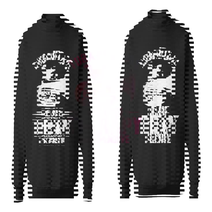 チューバ 水彩 チューバと猫 スウェットシャツ