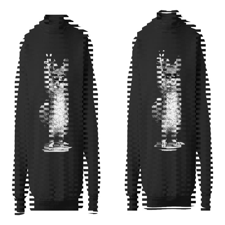 チンチラ ロックミュージック レトロ ヴィンテージ ペット愛好家 スウェットシャツ