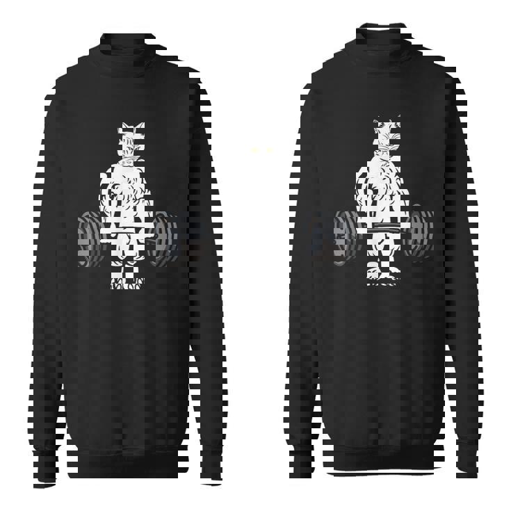 デッドリフト フィットネス 猫 ウェイトトレーニング エクササイズ ギフト スウェットシャツ