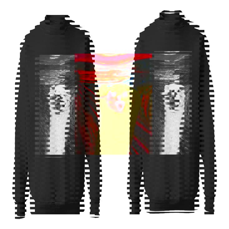 トイプードル 面白いtシャツ 犬 ムンクの叫び かわいい メンズ 子供 おもしろ 服 グッズ ネタ わんこ スウェットシャツ