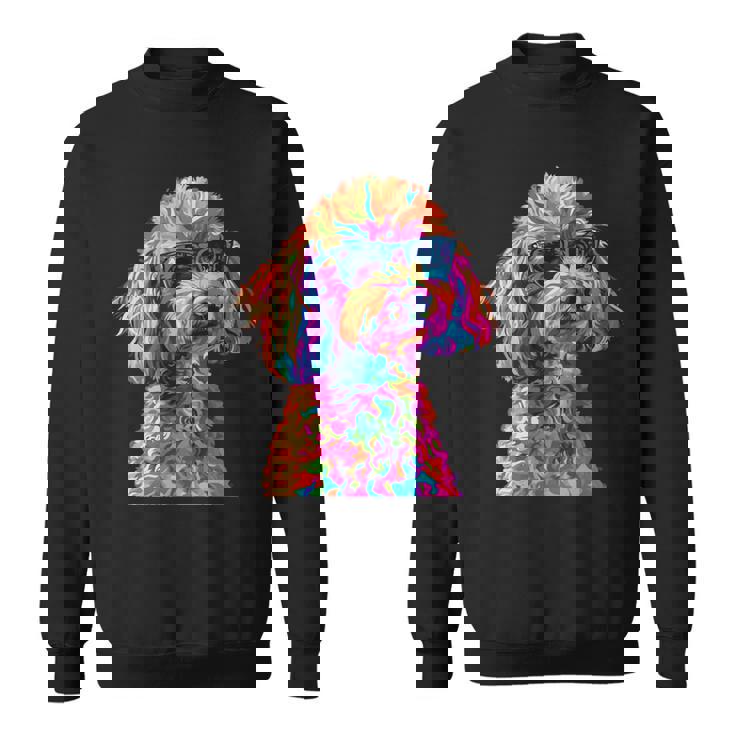 トイプードル愛好家デザイン ポップアート 面白いトイプードル 犬 長袖tシャツ スウェットシャツ