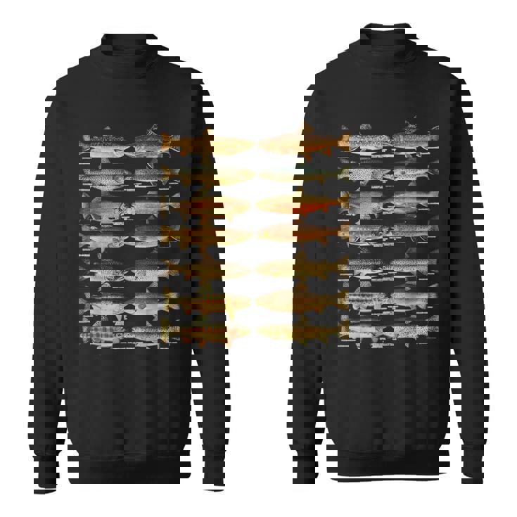 トラウト魚種種釣りギフト スウェットシャツ