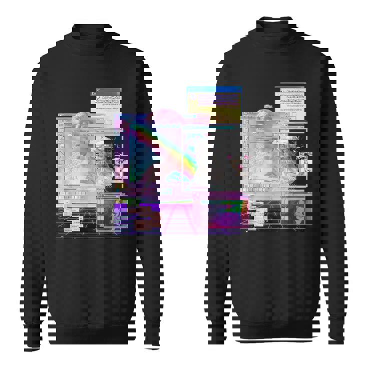 トリッピーサイバー美的ヴェイパーウェイヴインターネットクラシックアート スウェットシャツ