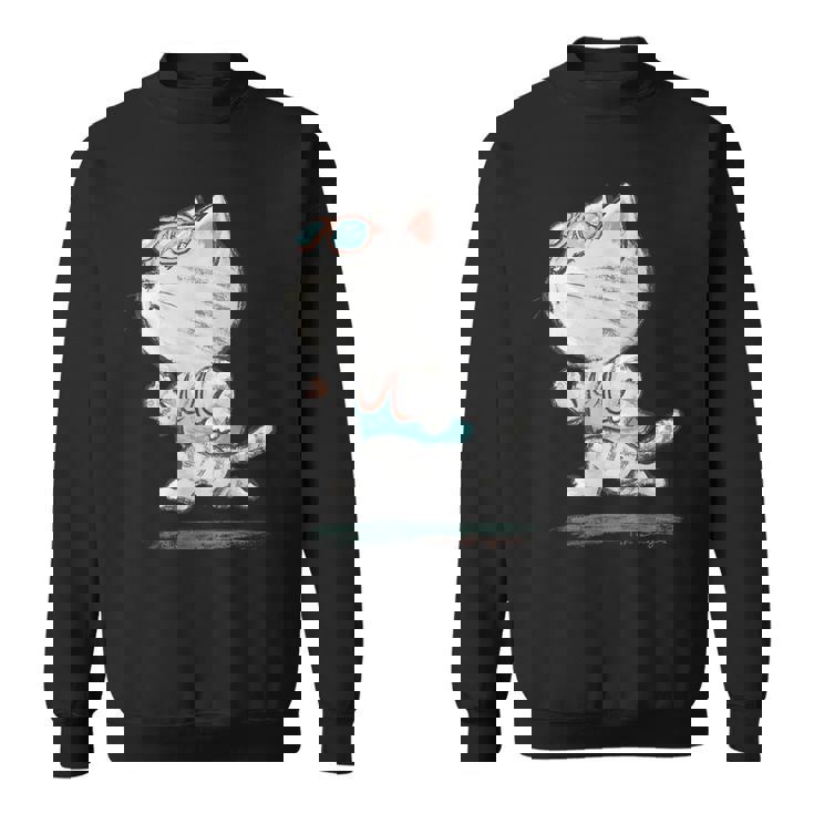 ネコ ねこ ランニング 子猫 ペット おもしろ 動物 ランナー イラスト スウェットシャツ