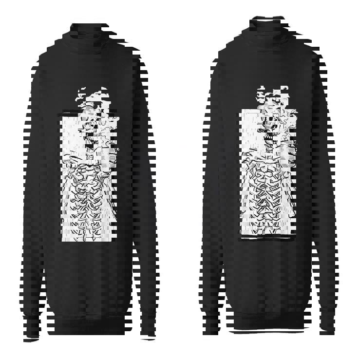 ハロウィーン コーヒー ドリンク スケルトン コーヒースカル スウェットシャツ
