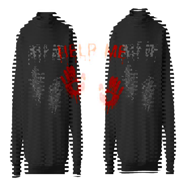 ハロウィーン-血まみれの手血のスプラッターコスチュームゾンビ スウェットシャツ