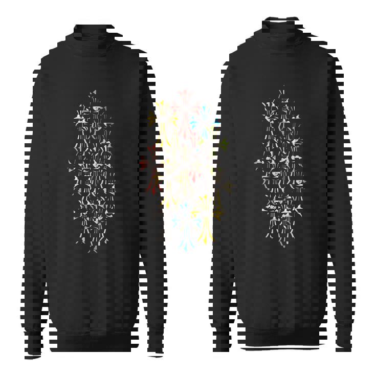 ハート ダイヤ クロス カラフル バリエーション 長袖tシャツ スウェットシャツ