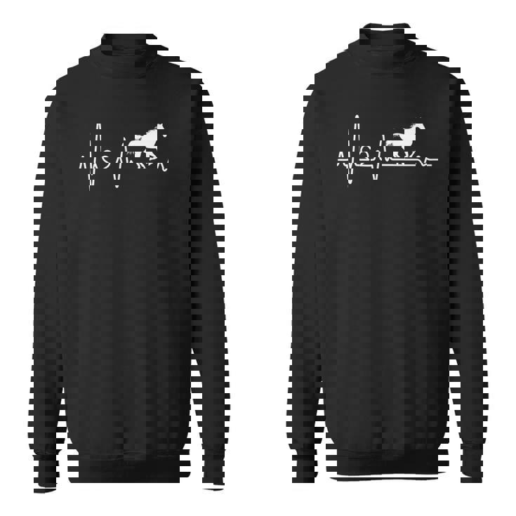 ハートビート、馬、馬好き、ライダー、贈り物、馬が大好き 長袖tシャツ スウェットシャツ