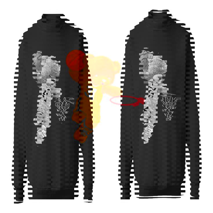 バスケットボール かわいい テディベア スウェットシャツ