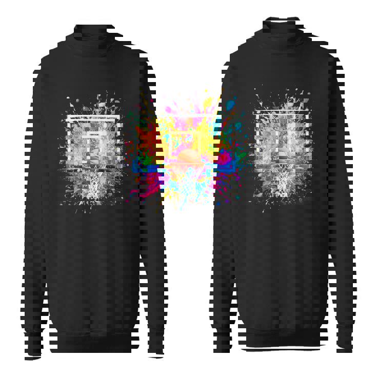 バスケットボール バスケ 面白tシャツ カラフル ゴール おもしろ 服 バスケ部 グッズ ネタ メンズ スウェットシャツ