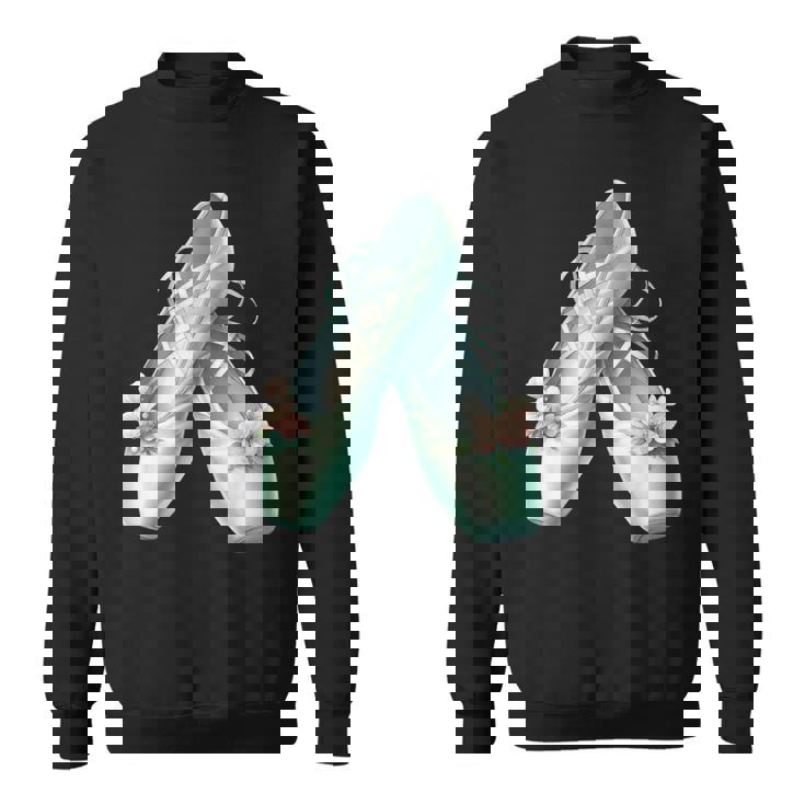 バレリーナガール ミントグリーン ダンス バレエ水彩画 スウェットシャツ