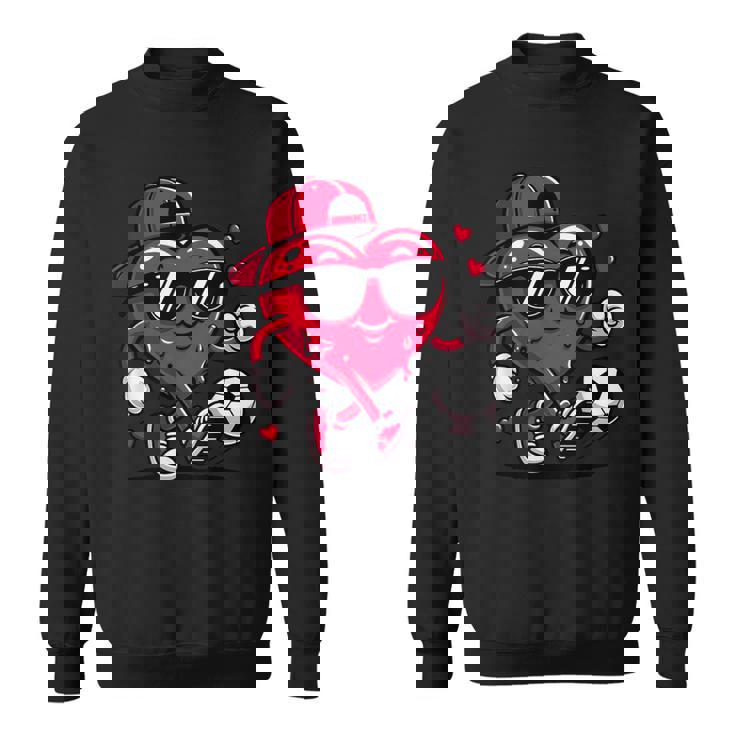 バレンタイン サッカー ハート ドリップ スポーツ 愛 バレンタインデー 男の子 スウェットシャツ