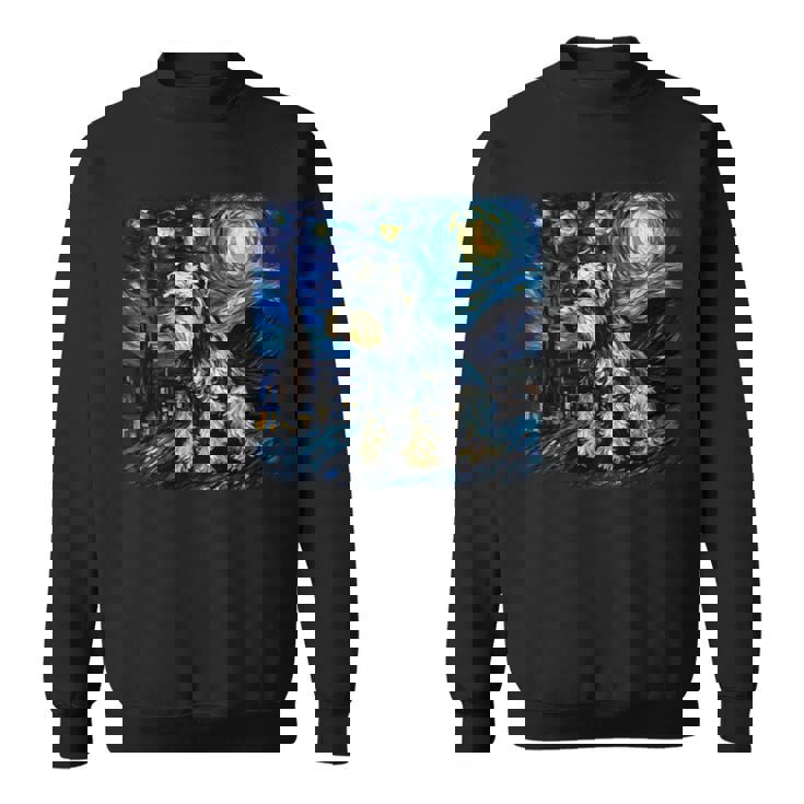 バン・ゴッホ 星月夜ミニチュア・シュナウザー 長袖tシャツ スウェットシャツ