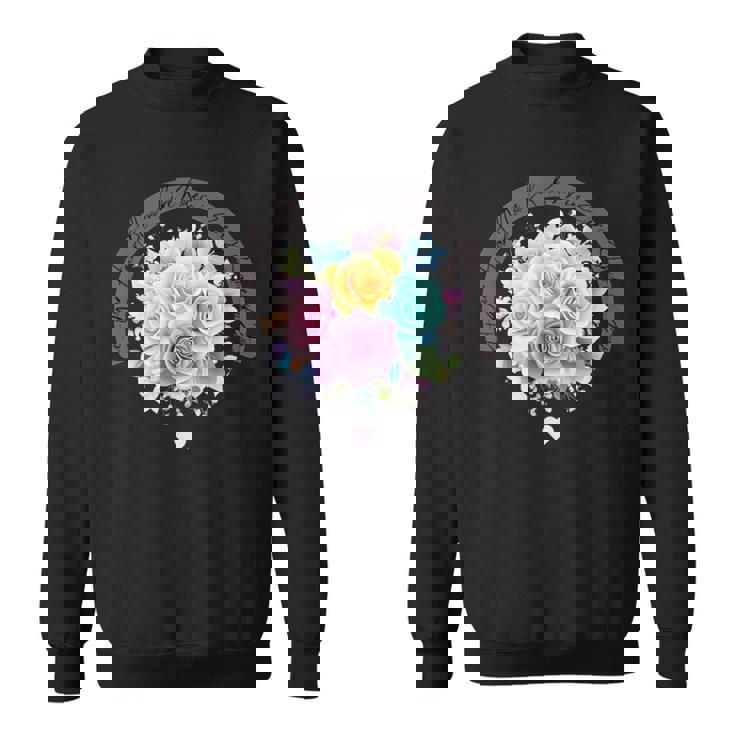 パステルレインボーローズがあらゆる色合いにハートを咲かせます スウェットシャツ