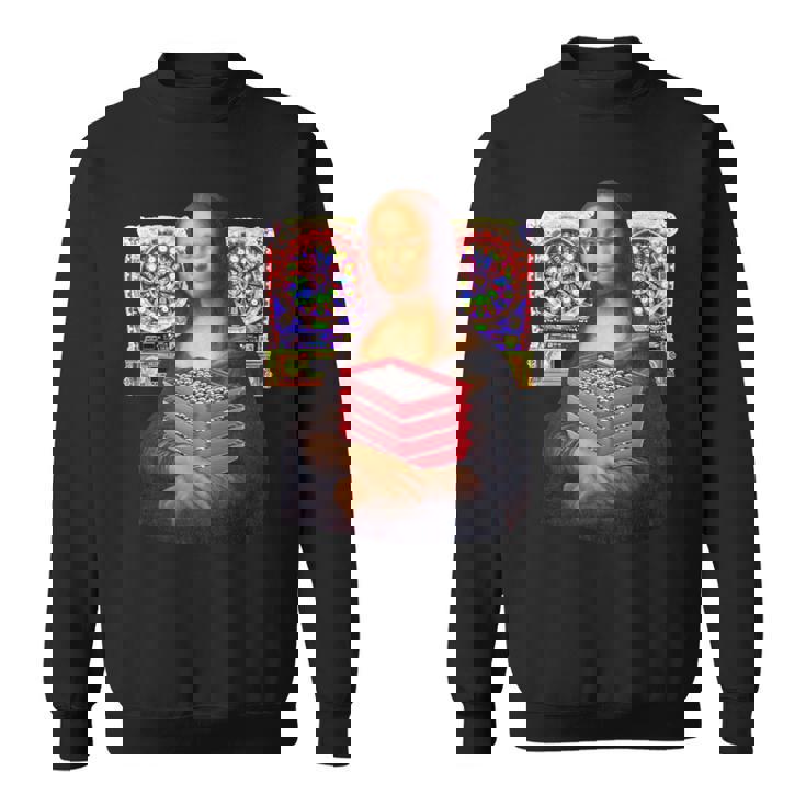 パチンカス 面白いtシャツ モナリザ パチンコ ギャンブル メンズ おもしろ 服 おもしろグッズ ネタ ウケ狙い 長袖tシャツ スウェットシャツ