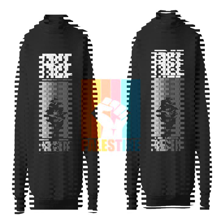 パレスチナ人のためのフリーパレスチナのレトロなビンテージデザイン 長袖tシャツ スウェットシャツ