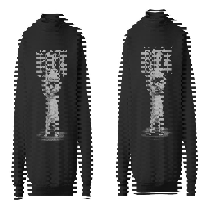 ビションフリーゼ ロックミュージック レトロ ヴィンテージ 犬好き スウェットシャツ