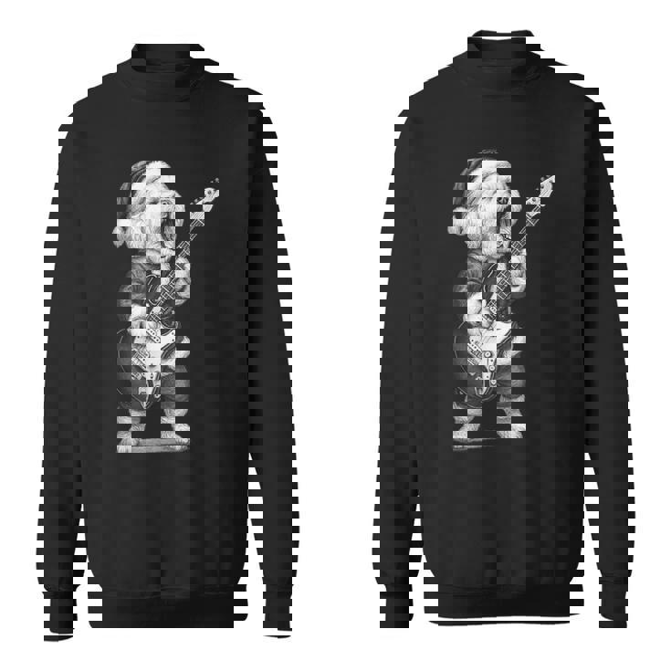 ビション・フリーゼ ギターを弾く クリスマス 犬好き スウェットシャツ