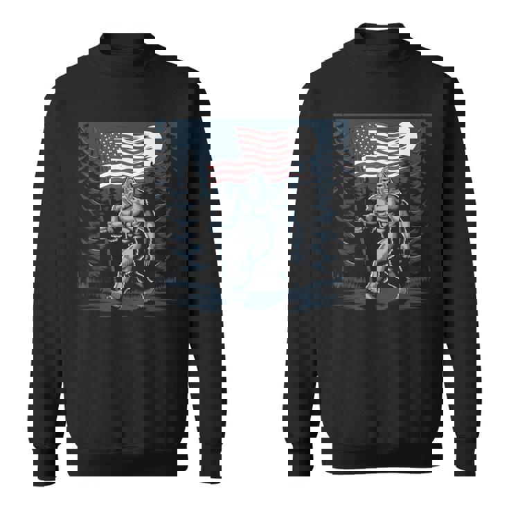 ビッグフット サスカッチ アメリカ国旗 愛国的 7月4日 アメリカ スウェットシャツ