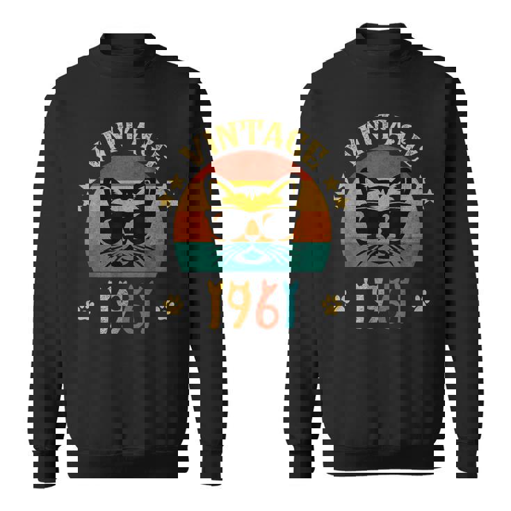 ビンテージファニーキャットシャツ 誕生日プレゼント 1961 メンズ レディース 65歳 スウェットシャツ