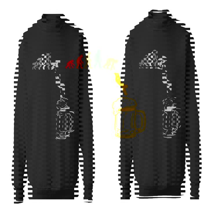 ビール 酒 面白いtシャツ 人類の進化 飲み おもしろ 飲み会 のんべえ メンズ ネタ 服 スウェットシャツ