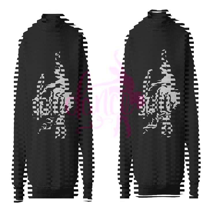 ピンクのバレエダンサー、スクリプトダンスレタリングデザイン。 スウェットシャツ