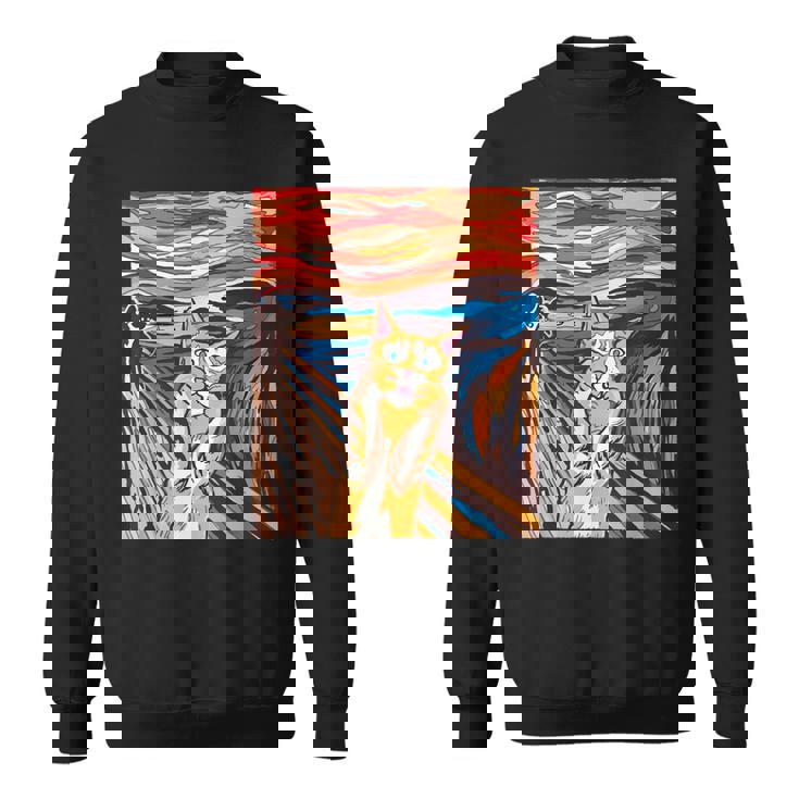 ファニー タビーキャット 絵画 ムンクの叫び パロディ スウェットシャツ