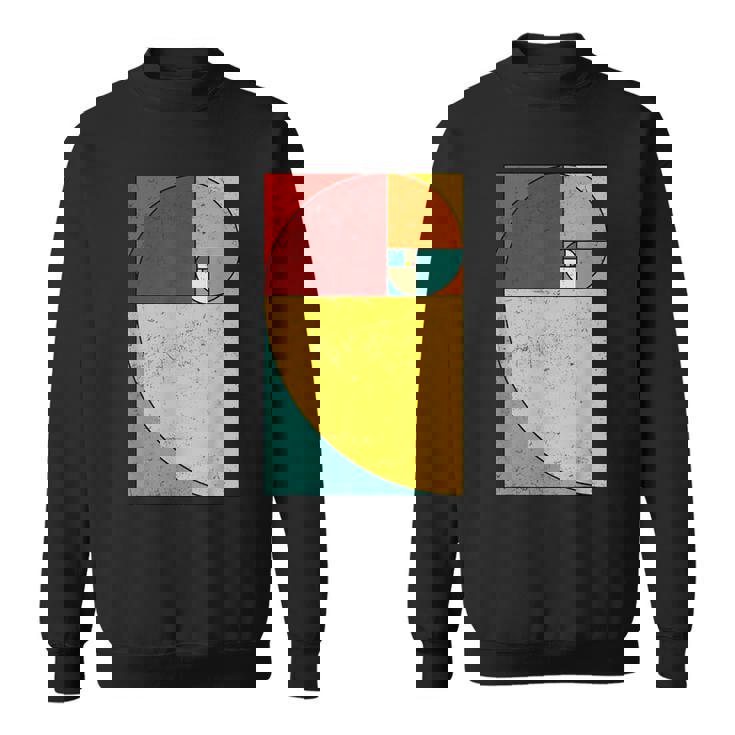 フィボナッチスパイラル幾何学アート スウェットシャツ