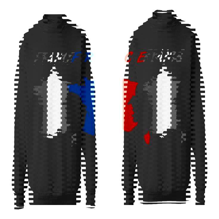 フランスの地図の中のフランス国旗tシャツ スウェットシャツ