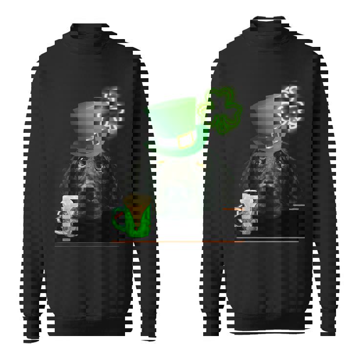 ブラックラボシャツ シャムロック アイリッシュドッグ 絵 聖パトリックス スウェットシャツ