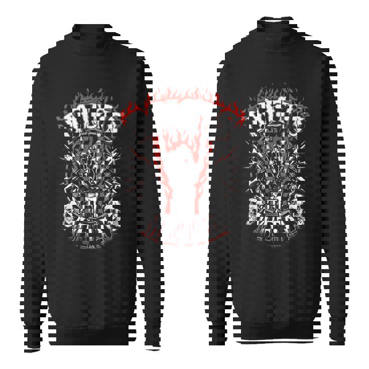 メタルフィンガーギフト ヘビーウルトラハードロック 嘔吐 ユーモア スウェットシャツ