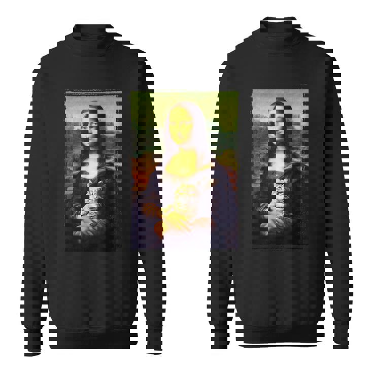 モナリザ と 猫 美術 教師 絵画 と 猫 恋人 スウェットシャツ